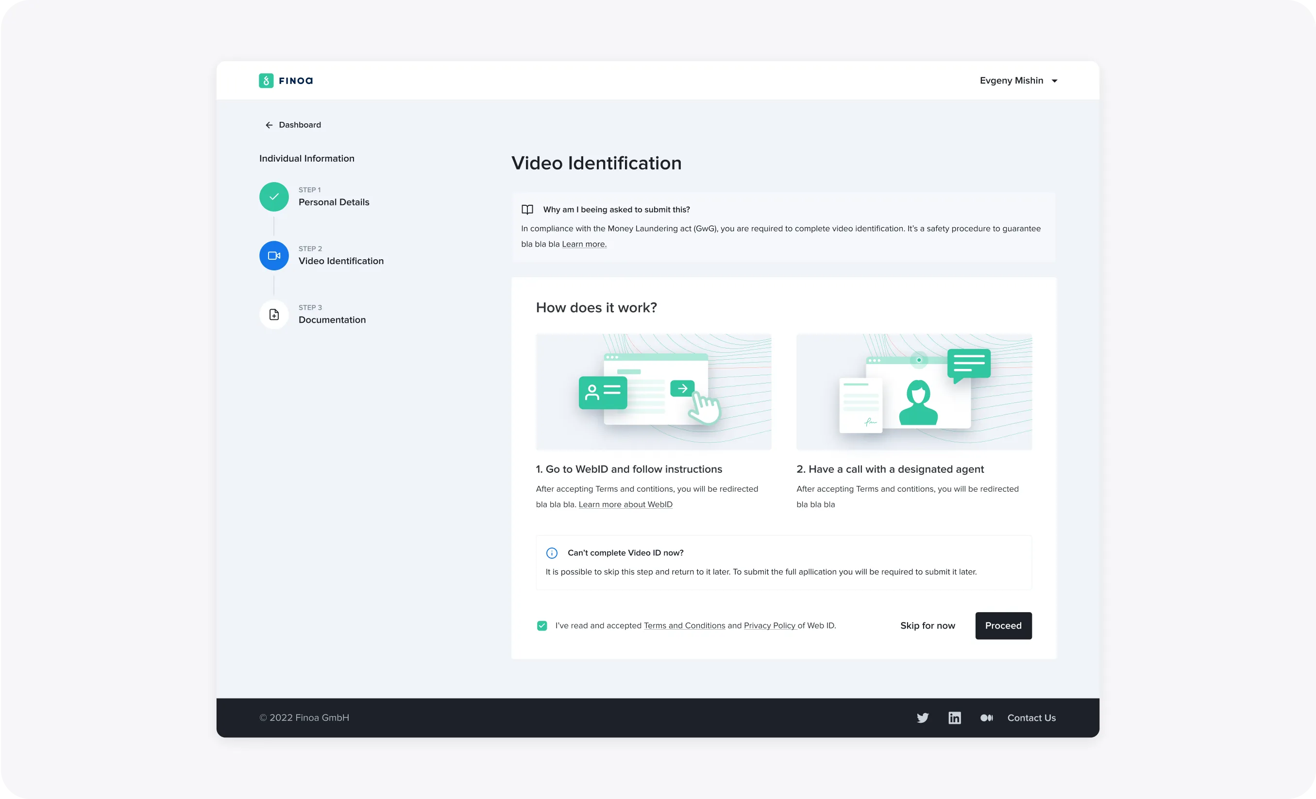 Onboarding app / Video Identification