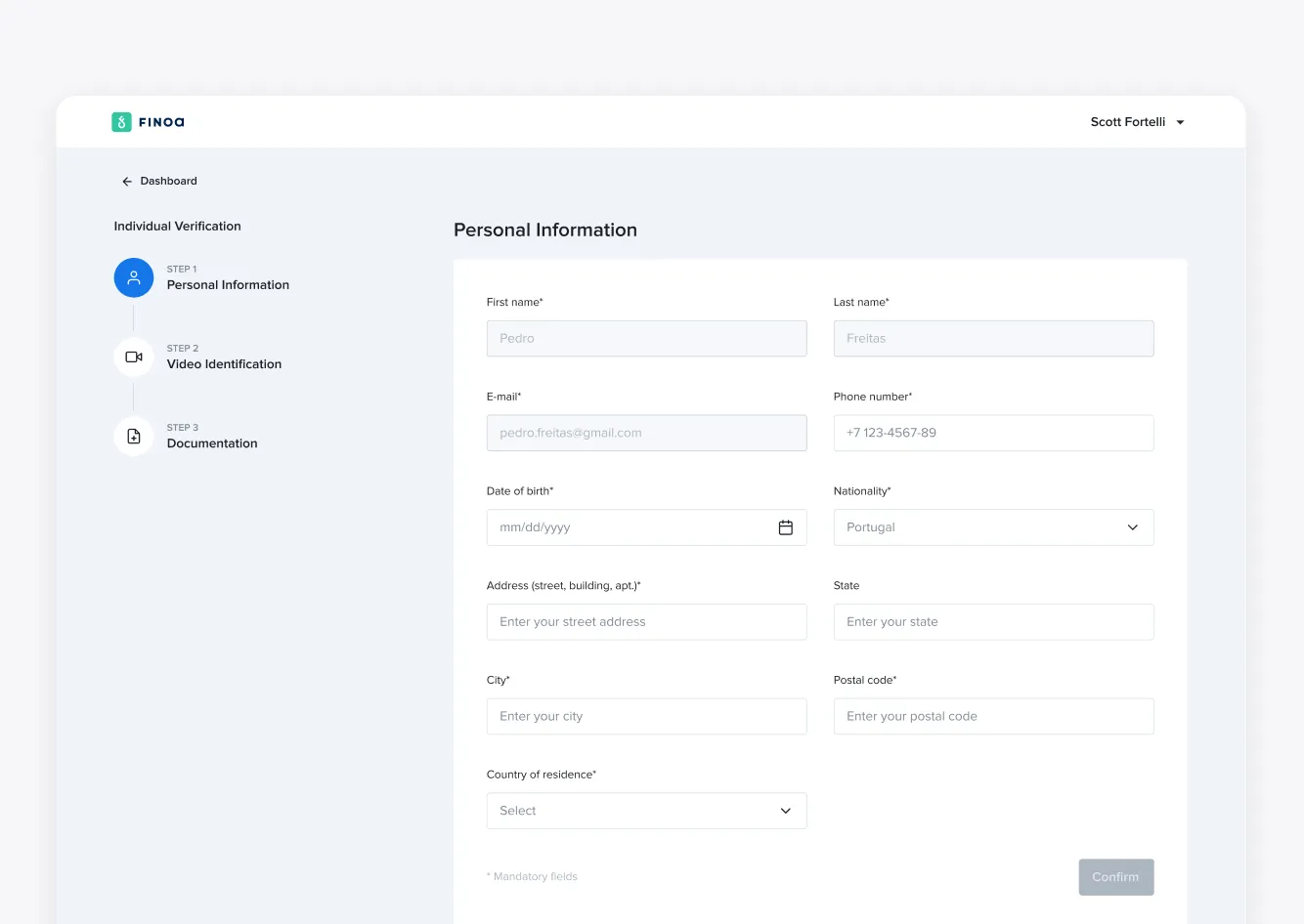 Onboarding app / KYC step